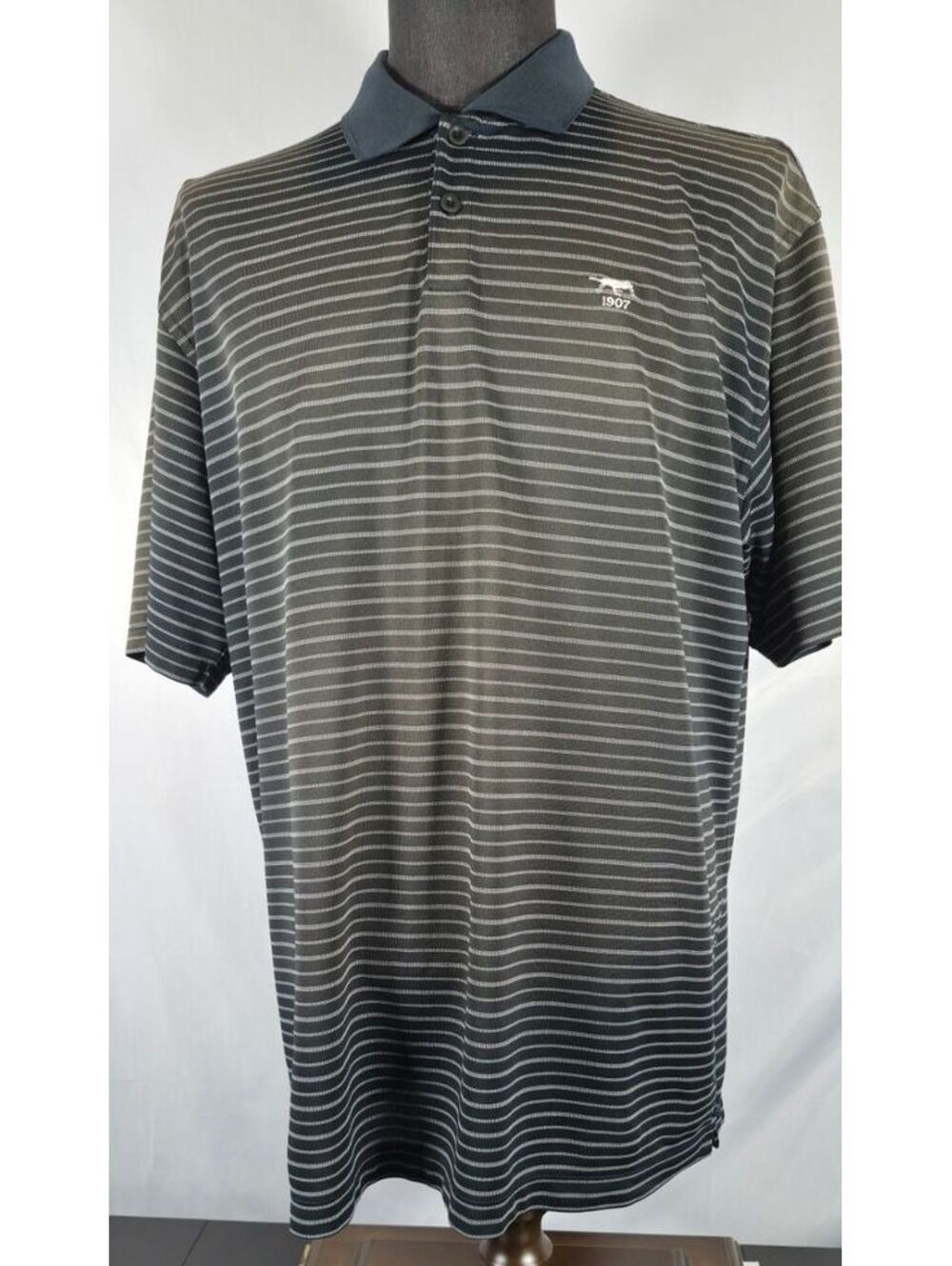 Nike Golf Striped Performance Polo Men's XL 1907 Logo